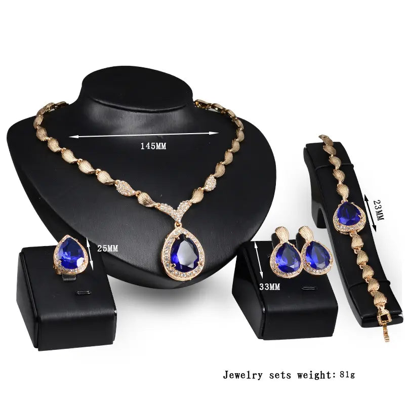 Crystal Jewellery Set (Ring, Earring, Bracelet, Necklace)